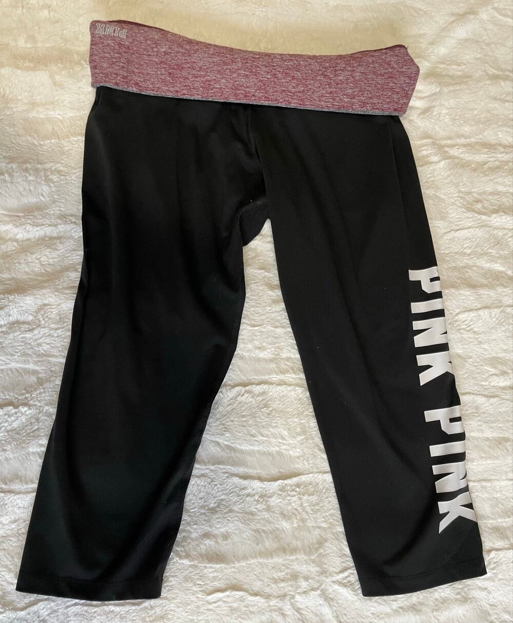Y2K Reversible fold over pink cropped VS yoga leggings